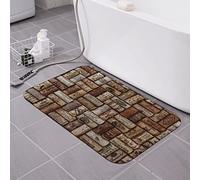 TOMPPY Tappetino da bagno in sughero con stampa di terra di diatomee, super assorbente, ad asciugatura rapida, morbido, antiscivolo, per vasca da bagno, pavimento, doccia, 40 x 60 cm