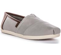 TOMS Alpargata 3.0 Vegano Pelle Bordo Slip On Espardrilles Grigio Uomo UK 7 - 12