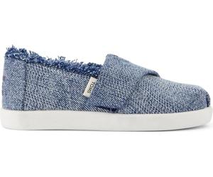 TOMS Alpargata Classic, Espadrillas Slip-On Bambine e Ragazze, Dark Sky Textured Denim with Fray, 3 UK Child