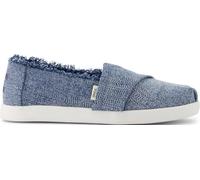 TOMS Alpargata Classic, Espadrillas Slip-On Bambine e Ragazze, Denim Testurizzato Cielo Scuro con sfilacciatura, 4 UK