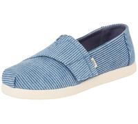 TOMS Alpargata Classic, Espadrillas Slip-On Bambini e Ragazzi, Strisce Sottili del Cielo Scuro, 31 EU