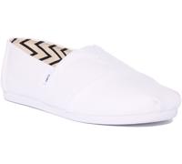 TOMS Alpargata Uomo Slip On Riciclato Cotone Espadrillas IN Bianco Misura UK 7 -