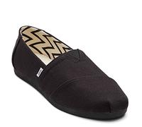 TOMS Alpargata Wide, Mocassino Basso Donna, Black/Black Wide Recycled Cotton Canvas, 45 EU Larga