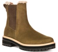 Toms Bennet Stivale pelle Nubuck Pelliccia Foderato Stivaletto Oliva Donna