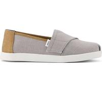 TOMS Boy's Alpargata Classic Slip-On Espadrille, Drizzle Grey Heritage Canvas Pu Trim, 31 EU