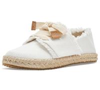 TOMS Carolina Lace Up, Mocassino Basso, Tessuto Bianco sulla Spiaggia, 29.5 EU
