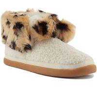 Toms Celeste Naturale Comodo Pelliccia Foderato Leopardo Pom Caldo Stivale
