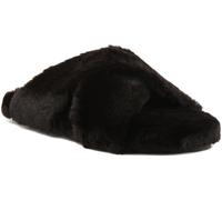 Toms Ciabatte Donna Calde In Finta Pelliccia Nero Slip On Taglia EU 36-42