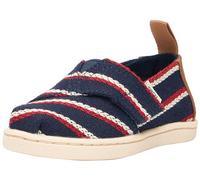 TOMS Classic Alpargata, Mocassino Basso Bambine e Ragazze, Navy Woven Stripes, 30.5 EU