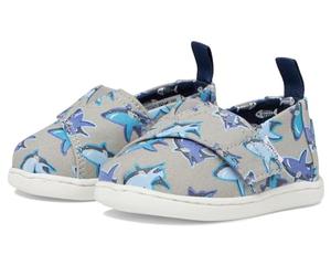 TOMS Classic Alpargata, Mocassino Basso Bambini e Ragazzi, Drizzle Grey Glow in The Dark Great White Shark, 19.5 EU