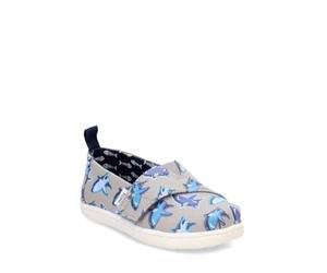 TOMS Classic Alpargata, Mocassino Basso Bambini e Ragazzi, Drizzle Grey Glow in The Dark Great White Shark, 23.5 EU