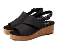 TOMS Claudine, Sandali con zeppa Donna, Black Melange Woven, 42.5 EU