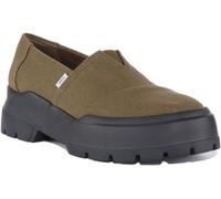 Toms Comlow Chunky Slip On Patchwork Loafer Da Donna In Oliva UK 3 - 8