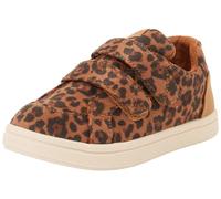 TOMS Cruz - Sneaker da Ragazza con Doppio Cinturino e Velcro, Brown Sugar Mini Leopard Microfibra, 7 UK Child