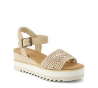 TOMS Diana, Sandali Donna, Champagne Metallic Basket Weave Suede, 38 EU