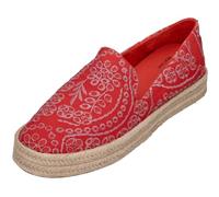 TOMS Donna Carolina Espadrillas Slip On Flats Casual - Nero, Occhiello botanico con fiamma, 36.5 EU