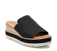 TOMS donna Diana Mule, Tela pesante nera larga, 9.5