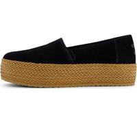 Toms Espadrillas Valencia da Donna in camoscio Senza Lacci sulla Piattaforma Piatta, Nero, 40 EU