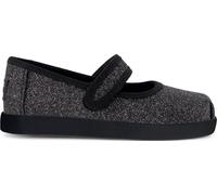 TOMS Girl's Nora Mary Jane Flat, Black Iridescent Glimmer, 30 EU