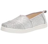 TOMS Glitter Alpargata, Mocassino Basso Bambine e ragazze, Silver White, 31.5 EU