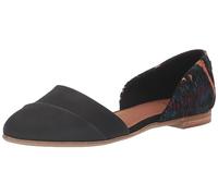 TOMS JUTTI DORSAY, Ballerine Donna, Black Leather and Global Woven, 37.5 EU