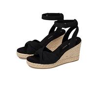 TOMS Marisela, Sandali con zeppa Donna, Black Slubby Woven (733), 41 EU
