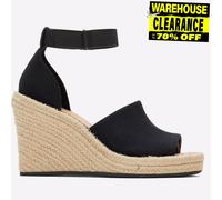 Toms Marisol Scarpe Donna Sandali Eleganti Zeppa Classica Nero con Fibbie