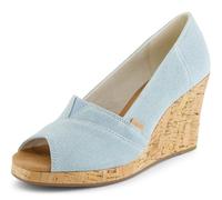TOMS Sandalo classico da donna con zeppa espadrillas, Blu pastello., 36.5 EU