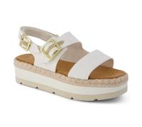 TOMS Sandalo Espadrillas Donna con Zeppa Giana, bianco, 6