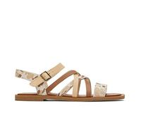 TOMS Sephina, Sandalo basso Donna, Beige Abstract Cow Print, 40 EU