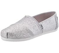 TOMS Tiny Glitter Alpargata, Mocassino Bambine e ragazze, SILVER, 28.5 EU