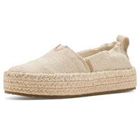 TOMS Valencia, Piattaforma, Champagne Glimmer Slub Tela, 34.5 EU