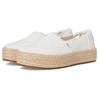 TOMS Valencia, Zeppa Donna, White Wide Width Canvas Fray, 39 EU