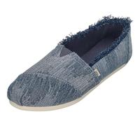 TOMS Women's, Alpargata Crochet Slip-On, Dark Sky Textured Denim Fray, 40 EU