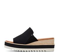 TOMS Women's Diana Mule Wedge Sandal, Black Heavy Canvas, 42 EU