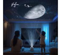Tomshine Proiettore astronomico cielo stellato con dichiarazione delle conoscenze, 12 modelli di stelle, 8 rumori bianchi e 8 colori, luce notturna abilitata Bluetooth e timer, 3 velocità di rotazione