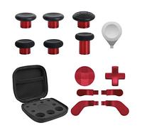 TOMSIN Kit di pulsanti magnetici di ricambio per controller Xbox Elite Serie 2 Accessori, Include 6 Joystick Placcatura Metallica, 4 Paddle, 2 D-Pad, 1 Strumento di Regolazione (Placcatura Rossa)
