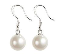 Tomsunlight 925 sterling Silver 8 mm bianco perla orecchini vintage Authentic Hook orecchini
