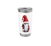 Tomte stagionale che tiene un bicchiere di stout secco irlandese Bicchiere termico in acciaio inox doppia parete