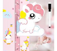 Tomuvpzn Measure Child Wood Chart per la decorazione della stanza dei bambini, Misura Child Size Schema di altezza del corpo del bambino, 3D Mobile Unicorn Altimetro per Misura Bambini Kindergarten
