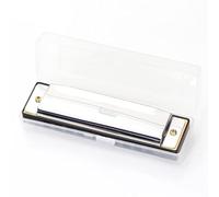 Tomvorks 1 Principianti, 10 Buchi, Armonica Blues, Acciaio Inossidabile Addici Argento 10,5 * 3 * 2 Cm, è Dotato di Custodia Trasparente, Adatta per