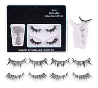 Tomvorks 2 Coppie C - Curl Ciglia False Magnetiche con Bigodino per Ciglia Naturali - Aspetto Finto, Vestito Sicuro, Tutto - Comfort Diurno (Mix-2)