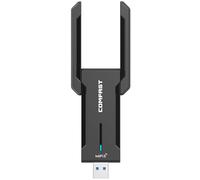 Tomvorks Adattatore WiFi Ad Alta velocità, Adattatore USB 3.0 WiFi 6, Dongle di Rete Wireless Ad Alta velocità da 5374 Mbps con Doppia Antenna Ruotabile di 180°, Garantendo una Potenza