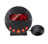 Tomvorks Armeggio Vibrante ANNULLAMENTO ANNULLAMENT SHAKER con Display LED Dual Porte di Ricarica USB Volume di luminosità Regolabile per Sonno Pesanti Non Udenti Sordi Anziani Alterati (Nero)