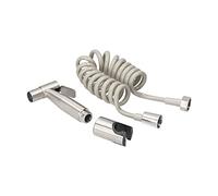 Tomvorks Base a Muro in Acciaio Inossidabile di Alta qualità con Spruzzatore per Bidet Portatile per L'igiene della Pulizia del Bagno Doccia Donne e Animali Domestici, Portagomma in PVC da 1,5 M