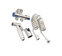 Tomvorks Base a Muro in Acciaio Inossidabile di Alta qualità con Spruzzatore per Bidet Portatile per L'igiene della Pulizia del Bagno Doccia Donne e Animali Domestici, Portagomma in PVC da 1,5 M