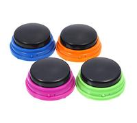 Tomvorks Confezione da 4 Pulsanti di Registrazione Viola Verde Arancione Blu per Bambini Apprendimento Interattivo per L'educazione Linguistica (Multicolore)