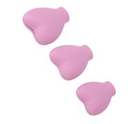 Tomvorks Copri Pennelli per Trucco 3 Cappucci Protettivi Portatili a Forma di Cuore in Silicone Carino per Viaggi e Uso Domestico (Rosa)