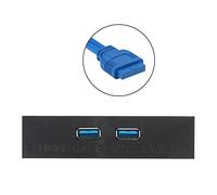 Tomvorks Dual High Speed USB 3.0 2 Port Expansion Bay, Cavo Adattatore da 20 Pin a USB3.0 da 60cm per PC Desktop 2.5, del Pannello Anteriore, Plug and Play, Costruzione ABS di