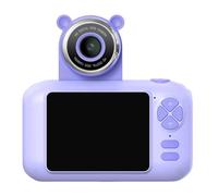 Tomvorks Fotocamera per Bambini, Fotocamera per Studenti 1080P Ad Alta Chiarezza con Obiettivo Ribaltabile a 180° Schermo 2.4 Fotocamera Digitale Videoregistratore Lettore MP3 Carino per (Viola)